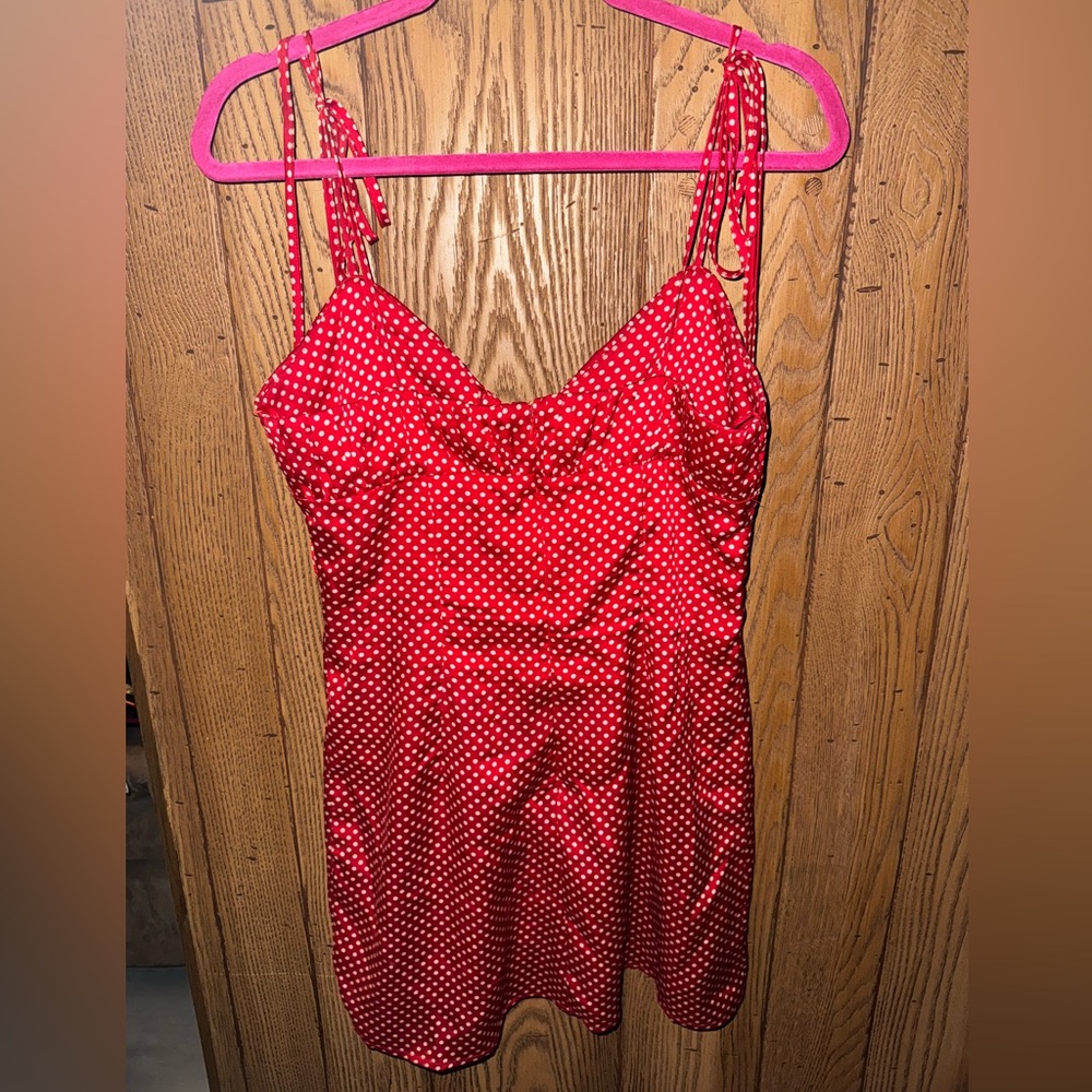 Fashion Nova Vibrant Red Polka Dot Mini Dress 💋❣️🔴⚪️